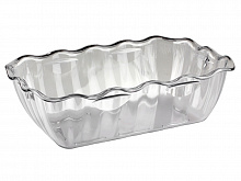 Салатник  4 л. 330*265*80 с волнистыми краями прозрачный Рс /14/