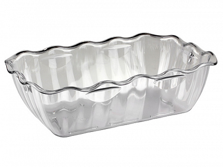 Салатник  4 л. 330*265*80 с волнистыми краями прозрачный Рс /14/