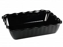 Салатник  4 л. 330*265*80 с волнистыми краями черный Рс /14/