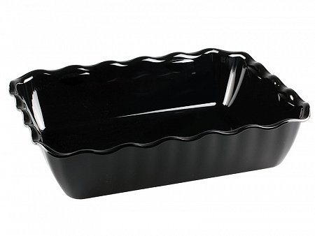 Салатник  4 л. 330*265*80 с волнистыми краями черный Рс /14/