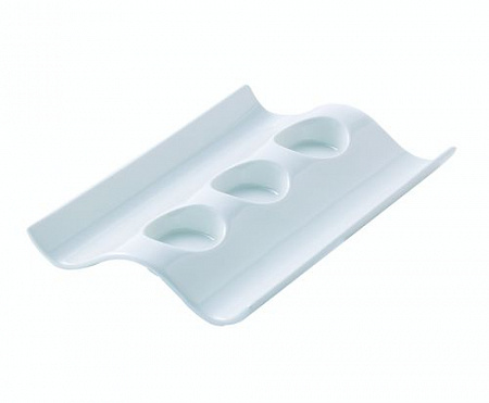 Тарелка прямоуг. 200*135 мм. с 3-мя выемками Эпитайзер /6/24/