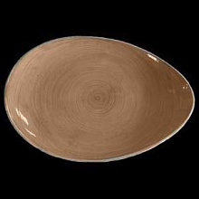 Блюдо асимметричное 36,5 см, коричневое,