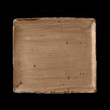 Тарелка квадратная, 26,5х26,5 см, коричневая,