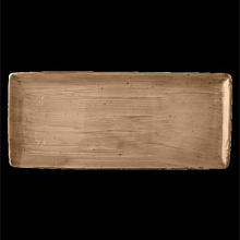 Тарелка прямоугольная, 36,5х16 см, коричневая,