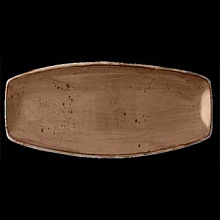 Тарелка прямоугольная, 36,5х15,5 см, коричневая,