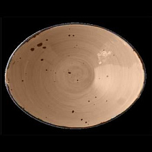 Салатник вытянутый, 18 см, коричневый,