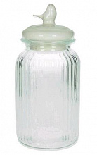 ANDREA FONTEBASSO Банка с крышкой 11х22 см, стекло/фарфор, (крышка-птичка)